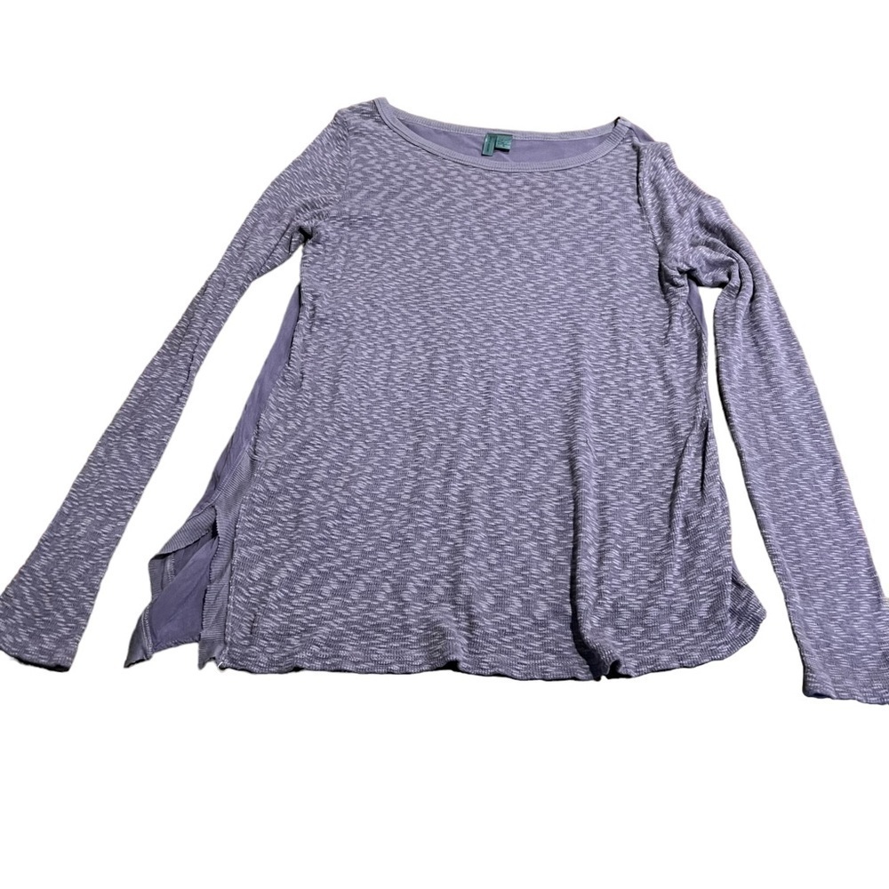 Left of Center Anthropologie Women’s Purple Waffle Sweater Tee Shirt Medium